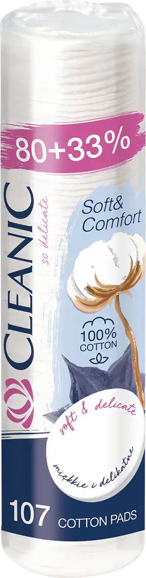 Фото 1 - Ватні диски Cleanic Soft&Comfort 80 шт + 33%