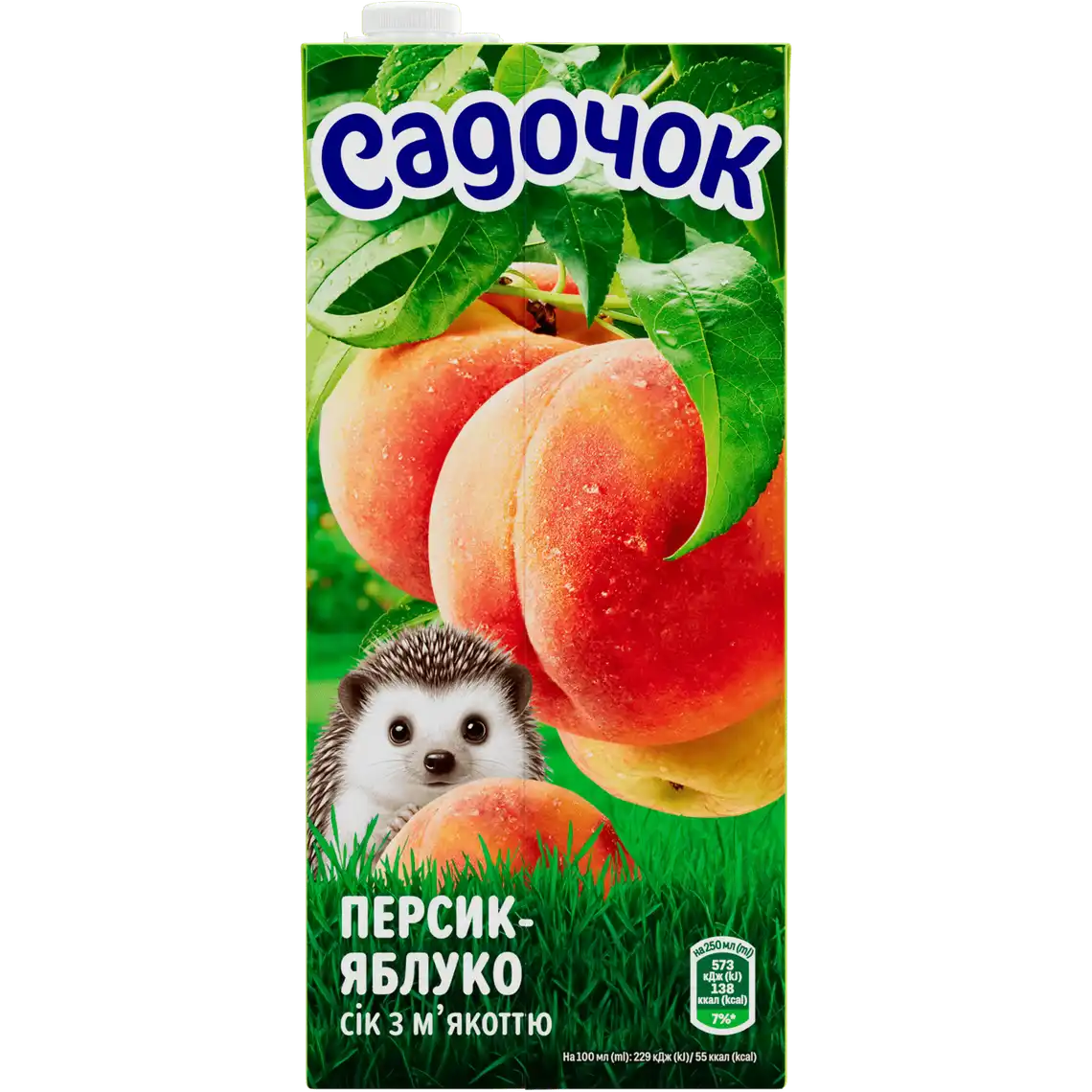 Фото 1 - Сік Садочок Персик та яблуко з м'якоттю 0.95 л