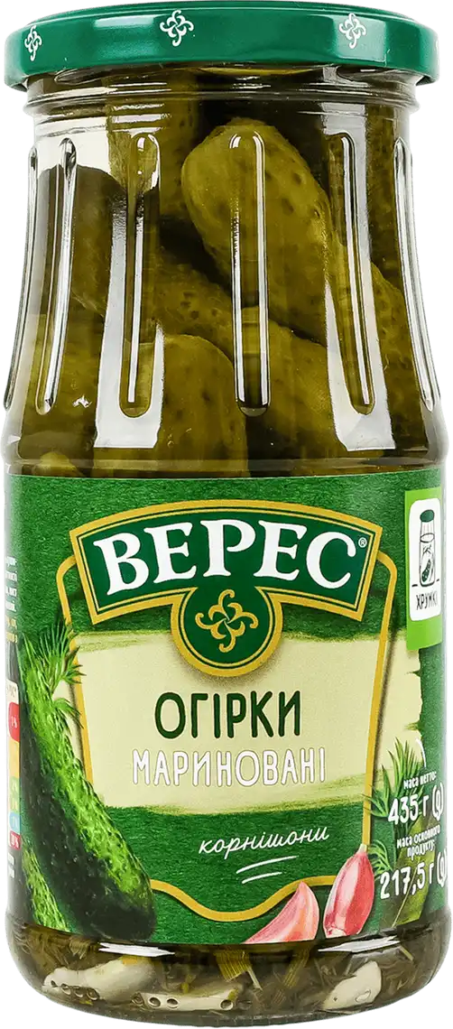 Фото 1 - Огірки Верес мариновані 435 г