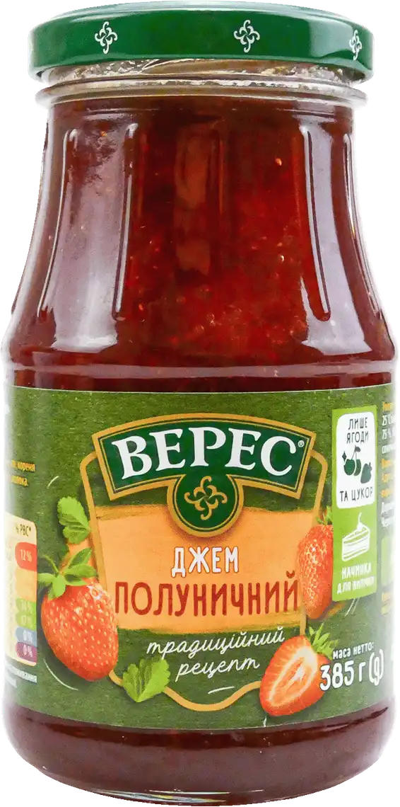 Фото 1 - Джем Верес полуничний 385 г