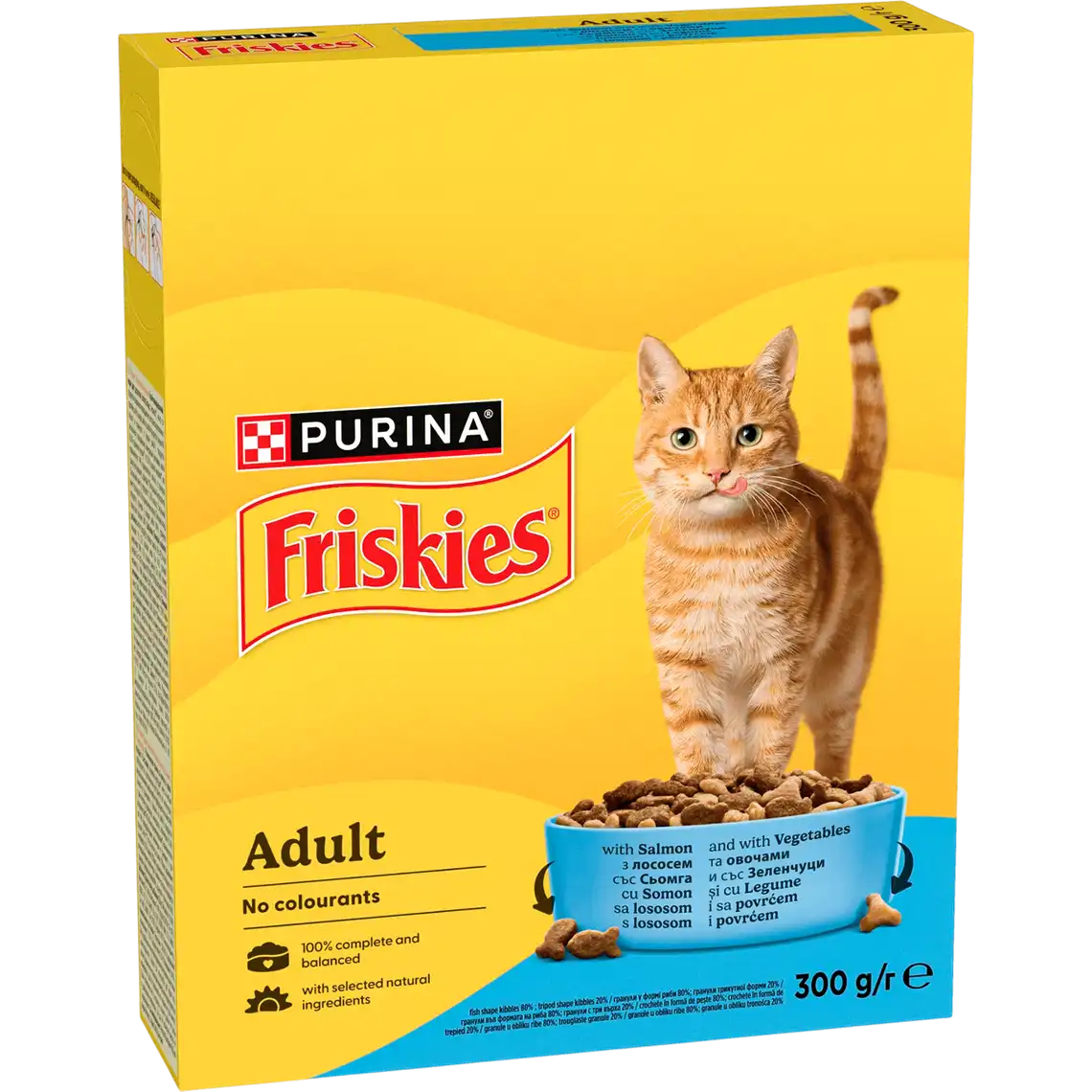 Фото 1 - Сухий корм Friskies для дорослих котів з лососем та овочами 300 г