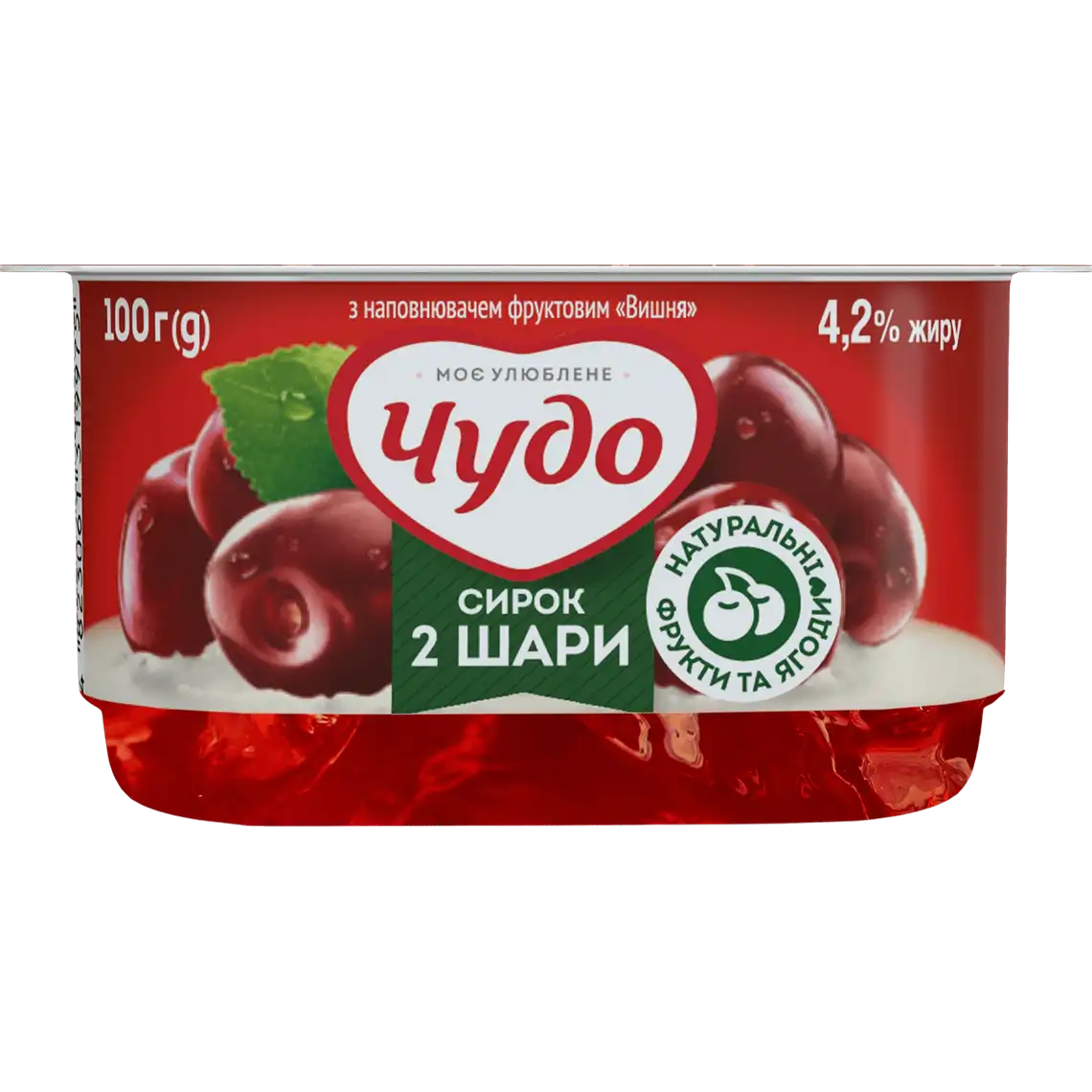 Фото 1 - Сирок Чудо Вишня збитий 4,2% 100 г