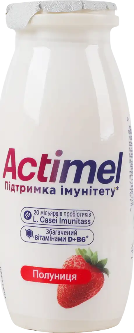 Фото 1 - Продукт Danone Actimel кисломолочний полуниця 1.4% 100 г