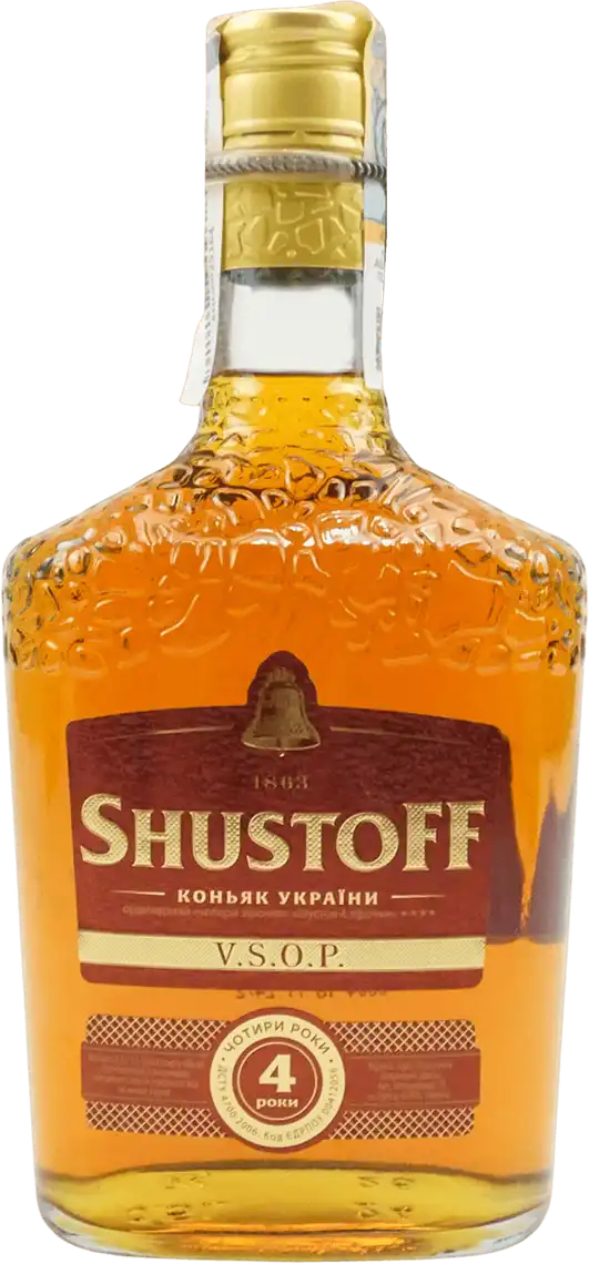 Фото 1 - Коньяк Shustoff 4 зірки 40% 0.5 л