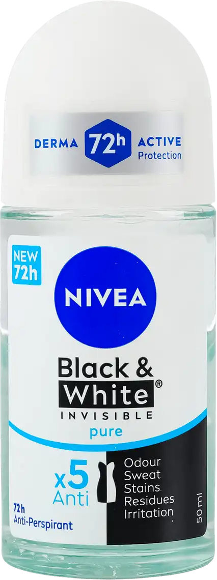 Фото 1 - Дезодорант Nivea Pure Невидимий Захист для чорного та білого роликовий для жінок 50 мл