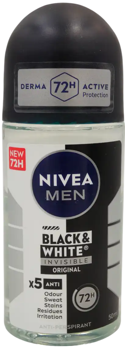 Фото 1 - Дезодорант Nivea Original Невидимий для чорного і білого роликовий для чоловіків 50 мл
