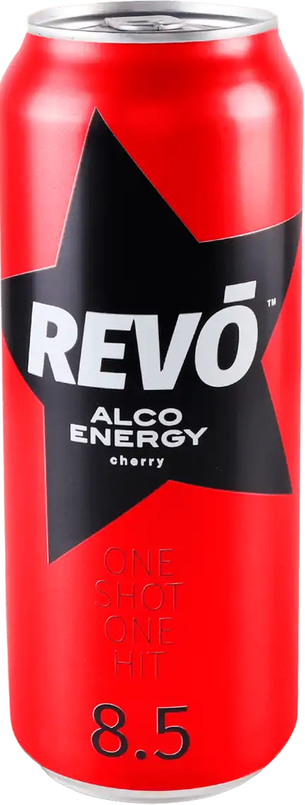 Фото 1 - Напій Revo Cherry слабоалкогольний енергетичний 8.5% 0.5 л 
