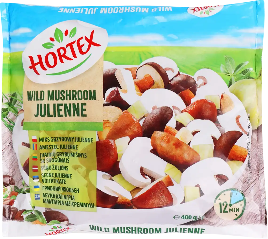 Фото 1 - Грибний жюльєн з маслюками та підберезовиками Hortex м/у 400г
