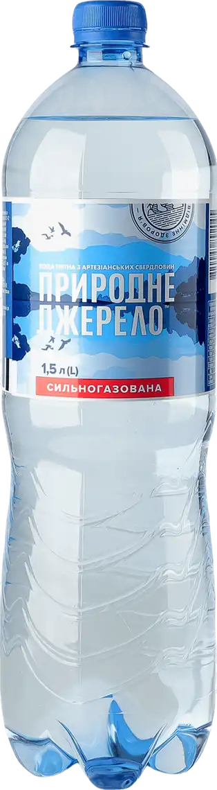 Фото 1 - Вода Природне Джерело сильногазована 1.5 л