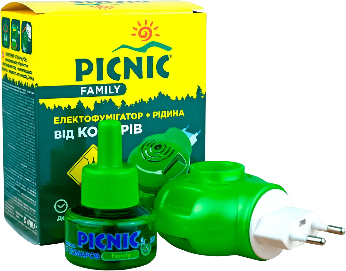 Фото 1 - Електрофумігатор від комарів Picnic Family з рідиною 45 ночей 30 мл