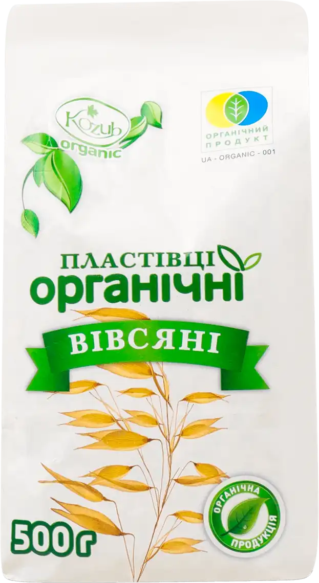Фото 1 - Пластівці вівсяні Козуб Органічні різані 500 г