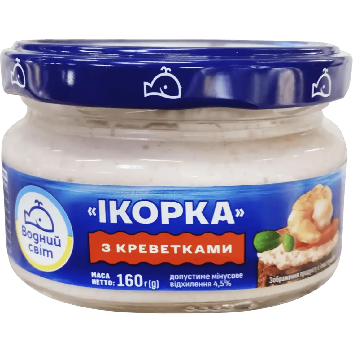 Фото 1 - Ікорка Водний Світ з креветками з ікрою океанічної риби 160 г