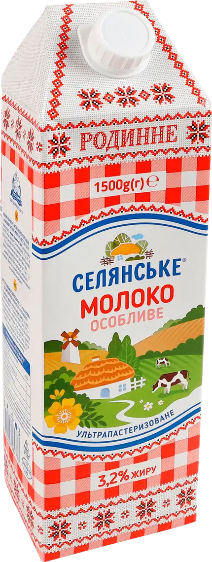 Фото 2 - Молоко Селянське Родинне 3.2% ультрапастеризоване 1.5 л