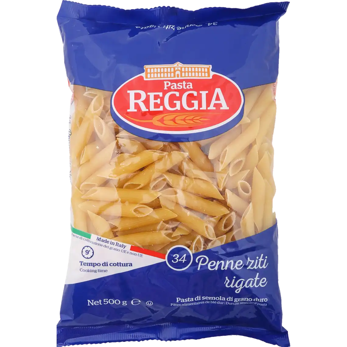 Фото 1 - Макаронні вироби Pasta Reggia Penne ziti rigate №34 500 г