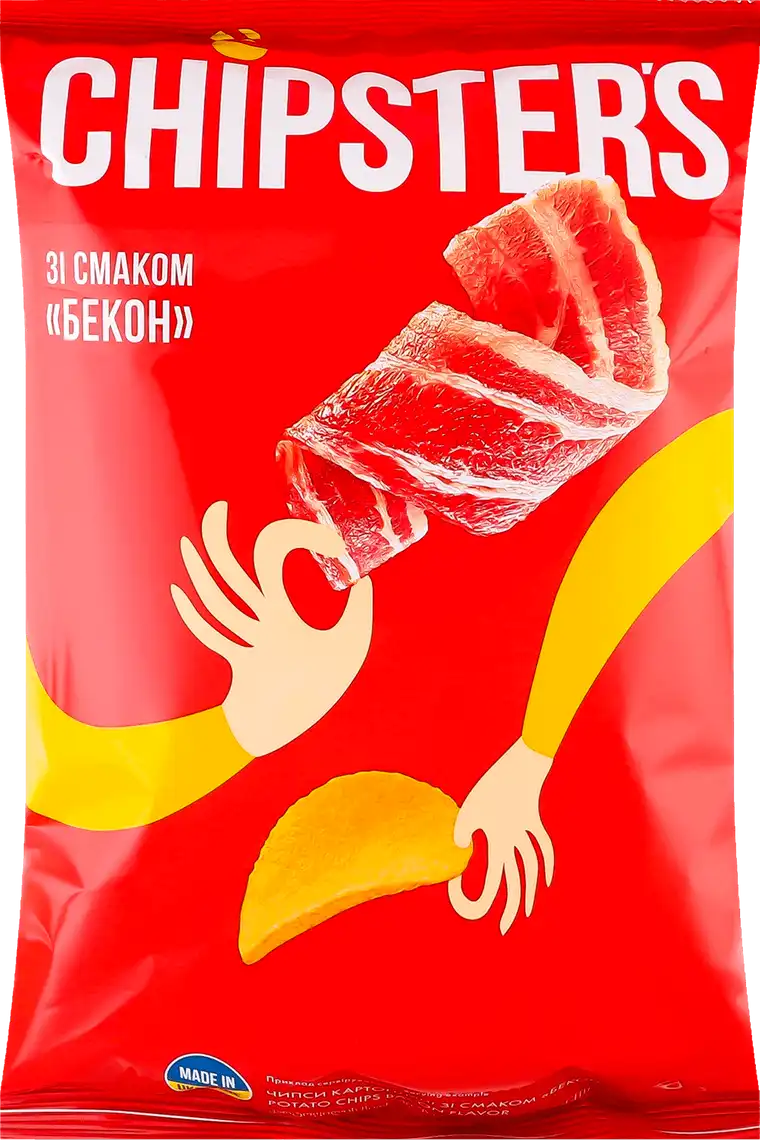 Фото 1 - Чипси Flint Chipster's Бекон 100 г