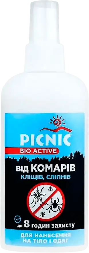 Фото 1 - Спрей Picnic Bio Active від комарів та кліщів 100мл