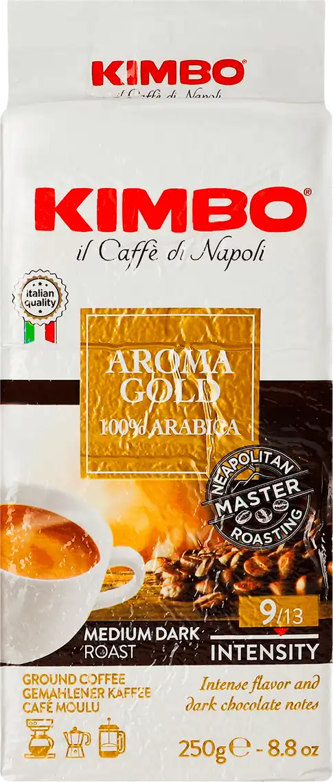 Фото 1 - Кава мелена Kimbo Aroma Gold натуральна смажена 250 г