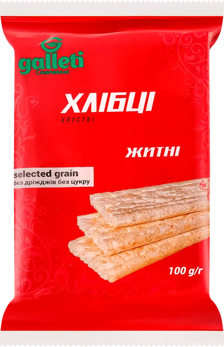Фото 1 - Хлібці Galleti хрусткі житні 100 г