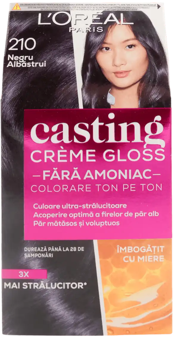 Фото 1 - Фарба для волосся L'oreal Casting Creme Gloss Чорний Перламутровий 210 48 мл