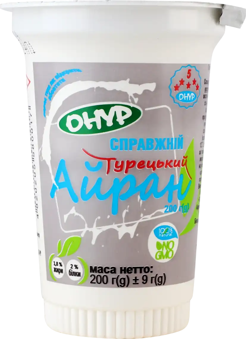 Фото 1 - Айран Onur Турецький 1.8 % 200 г