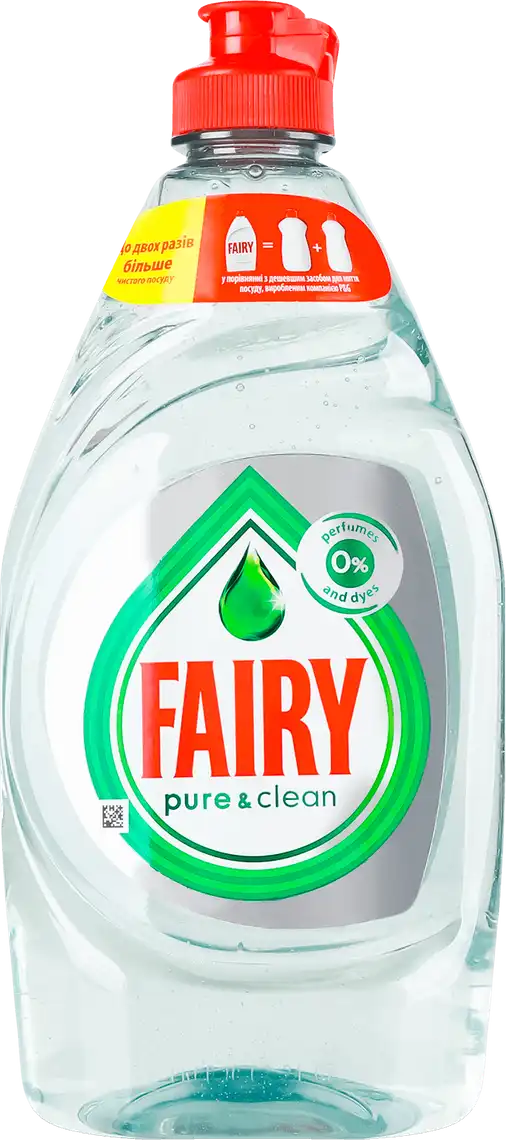Фото 1 - Засіб для миття посуду Fairy Pure&Clean 450 мл