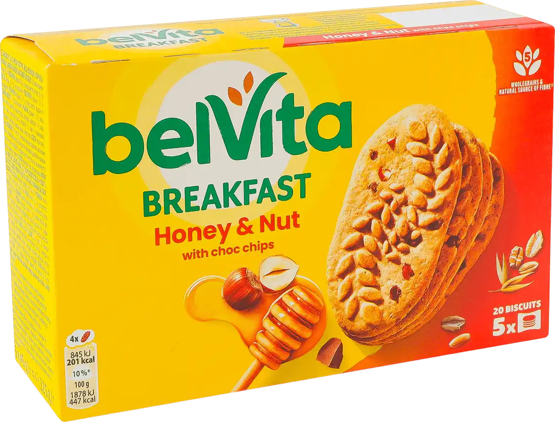 Фото 2 - Печиво BelVita Мед і Горіх пісочне з шоколадом 225 г