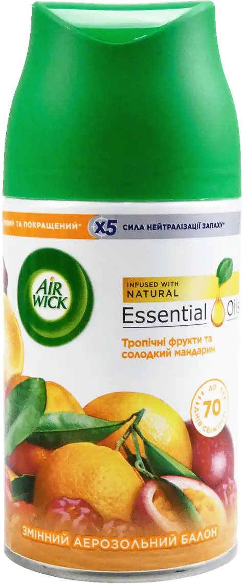 Фото 1 - Змінний аерозольний балон до Air Wick Freshmatic Pure з ароматом апельсина та грейпфрута 250 мл