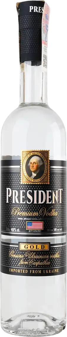 Фото 1 - Горілка President Gold 40% 0.5 л