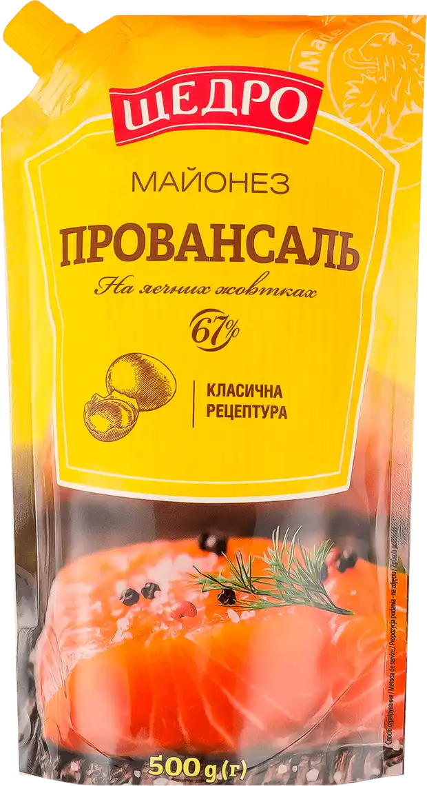 Фото 1 - Майонез Щедро Провансаль 67% 500 г