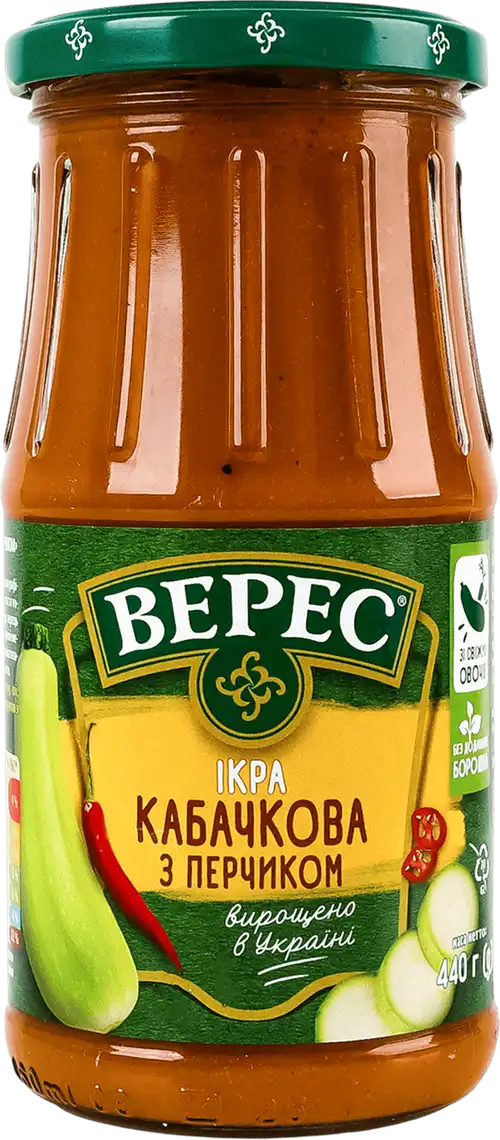 Фото 1 - Ікра кабачкова Верес з перчиком 440 г
