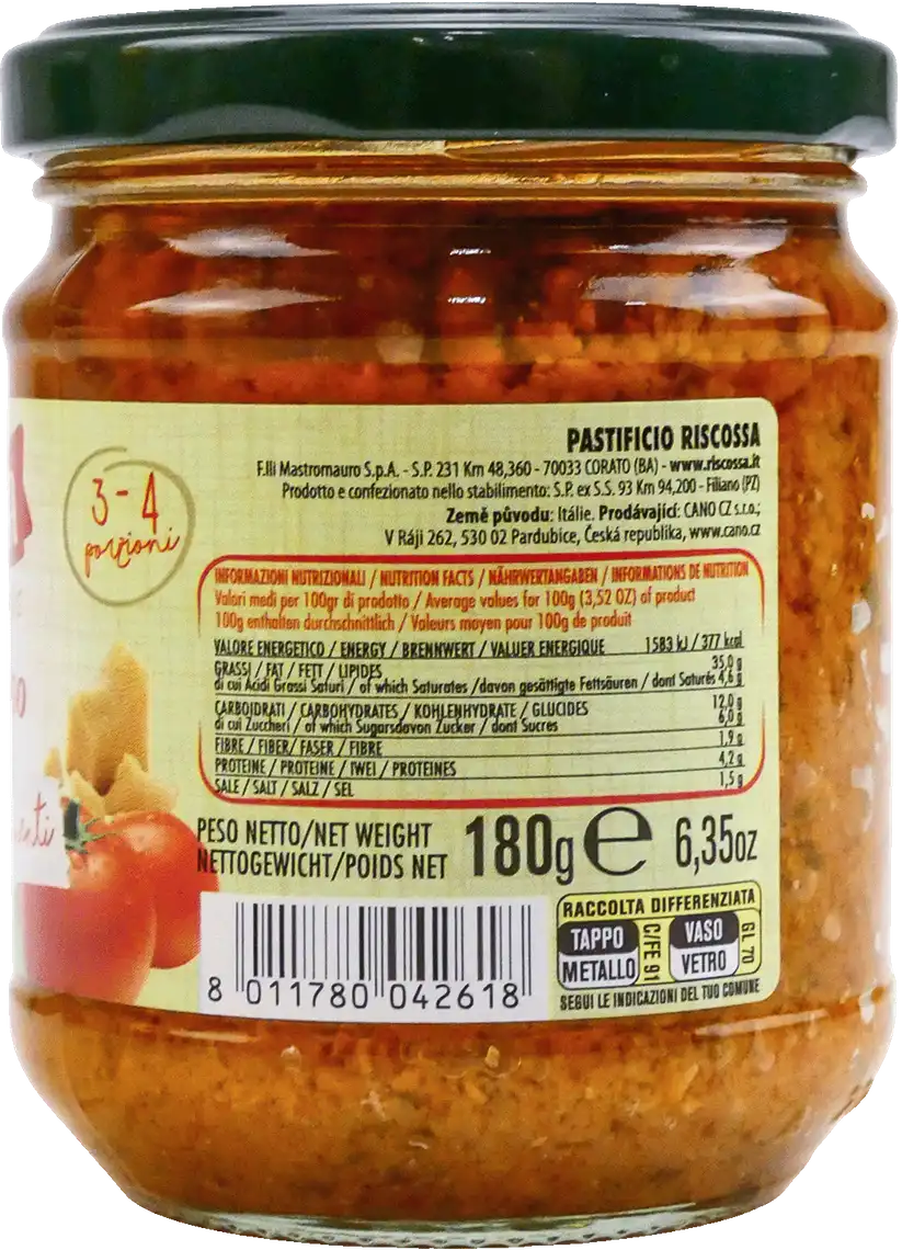Фото 2 - Соус Riscossa Pesto Rosso 180 г