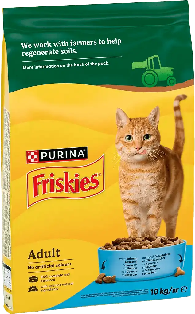 Фото 4 - Сухий корм Friskies для дорослих котів з лососем ваговий