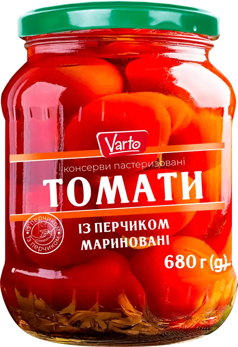 Фото 1 - Томати Varto з перцем мариновані 680 г