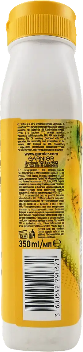 Фото 4 - Бальзам-ополіскувач для волосся Garnier Fructis Superfood Банан Живлення 350 мл