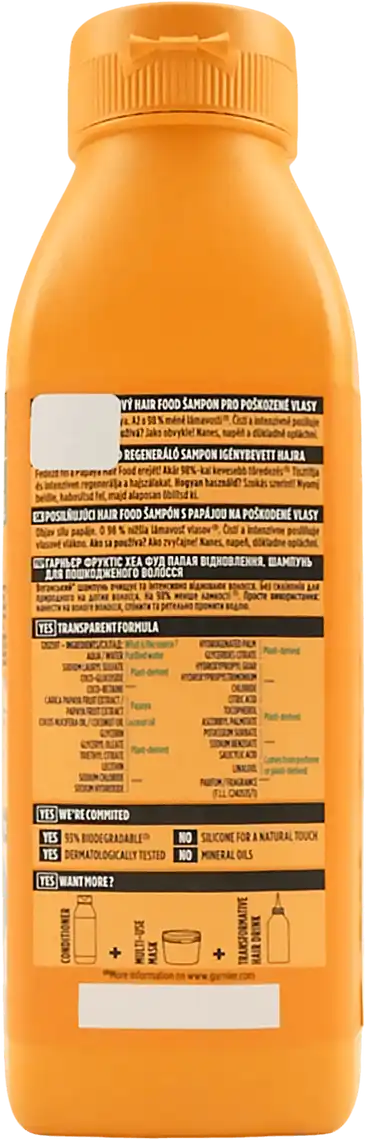 Фото 3 - Шампунь Garnier Fructis Папайя Суперфуд відновлення для пошкодженого волосся 350 мл