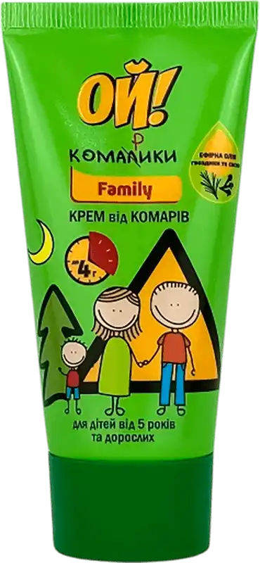 Фото 1 - Крем від комах Ой! Комарики Family 50 мл
