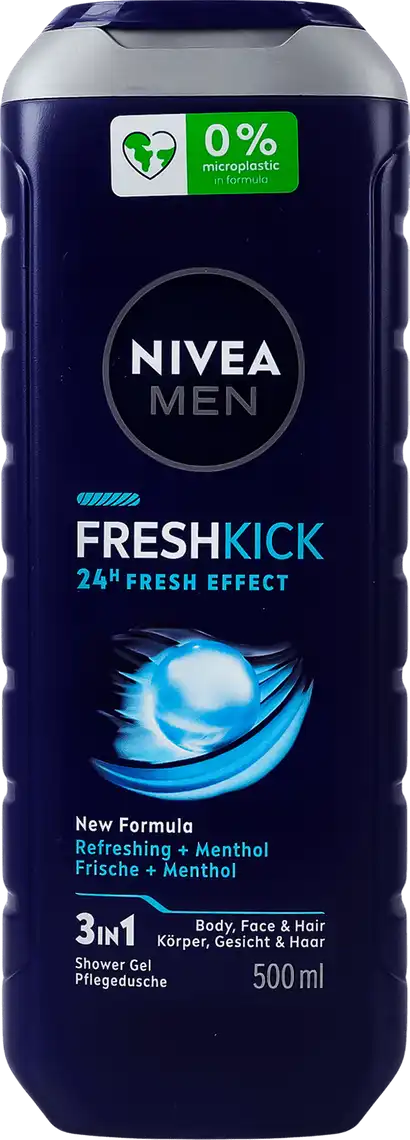 Фото 1 - Гель для душу NIVEA Men Екстремальна свіжість з ментолом 3в1 500 мл