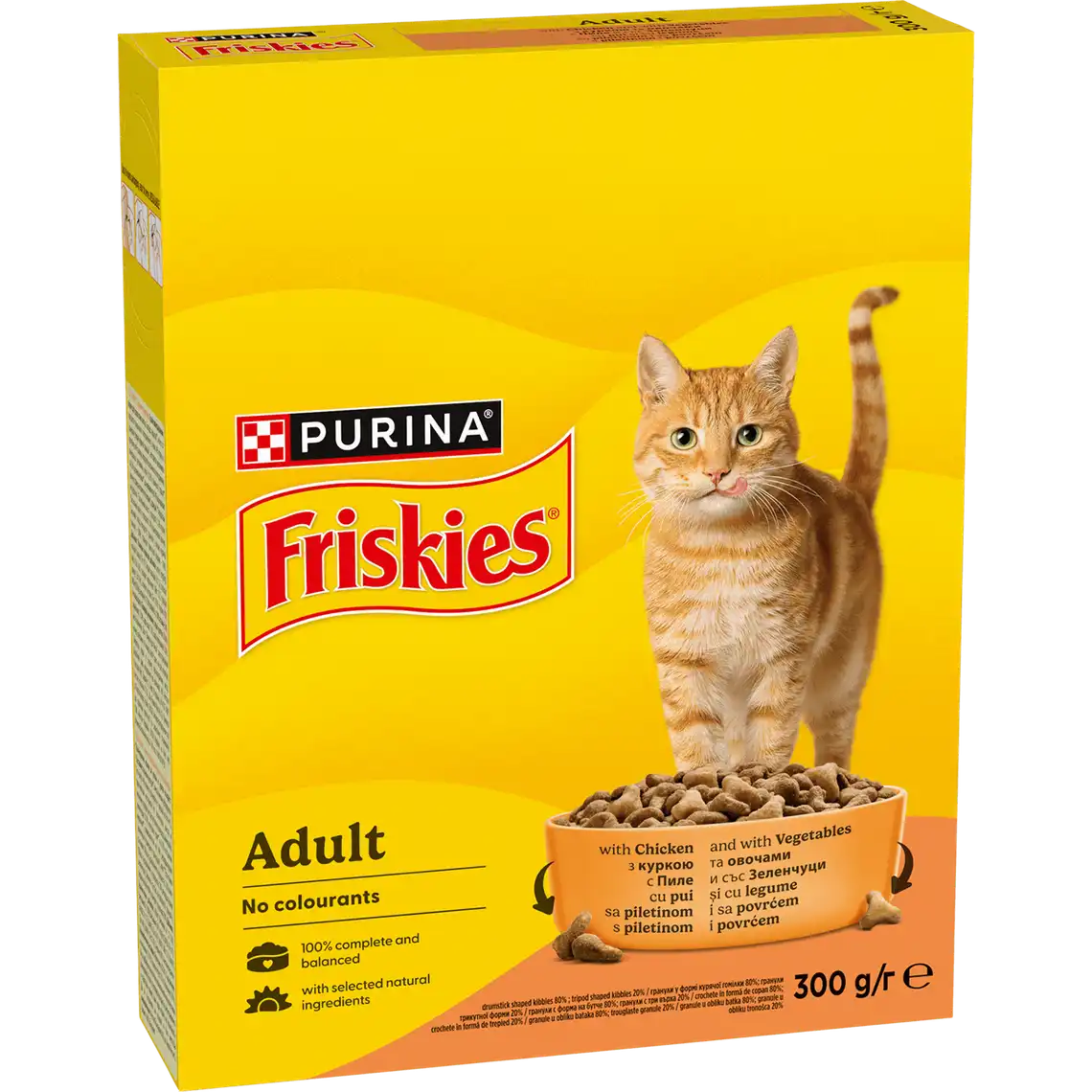 Фото 1 - Корм для котів Friskies Курка з овочами сухий 300 г