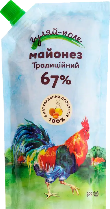 Фото 1 - Майонез Гуляй-поле Традиційний 67% 300 г