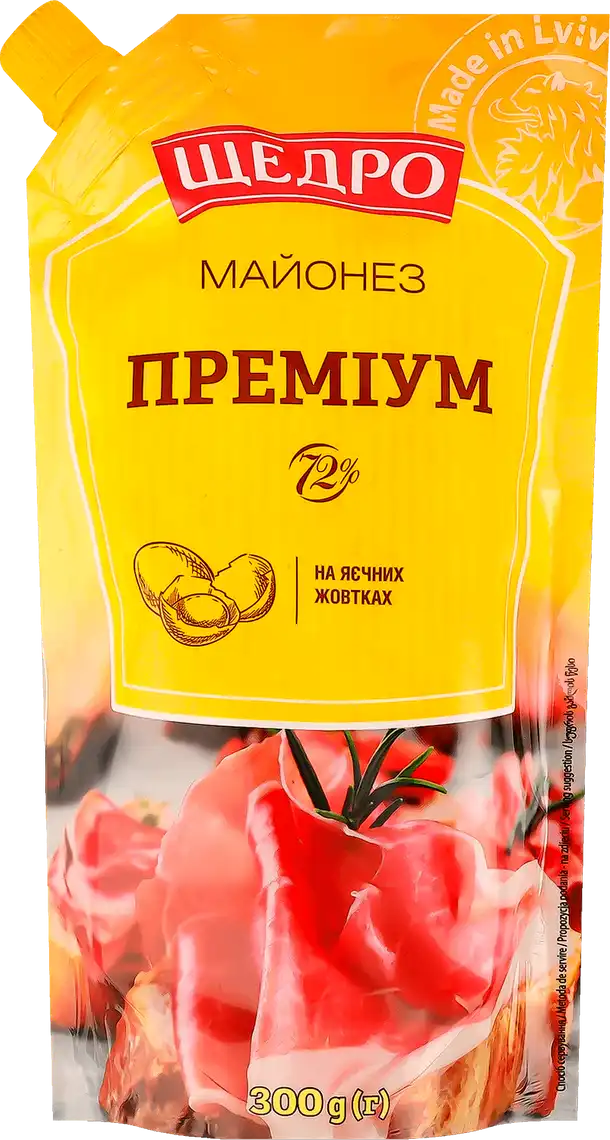 Фото 1 - Майонез Щедро Преміум 72% 300 г