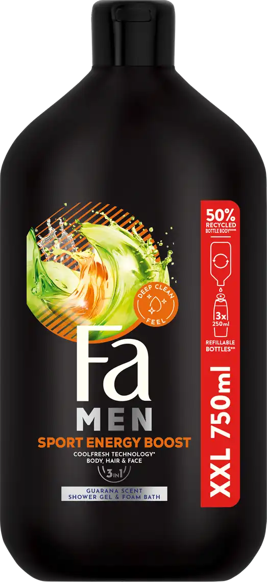 Фото 1 - Гель Fa Men Sport Energy Boost для душу чоловічий 750 мл