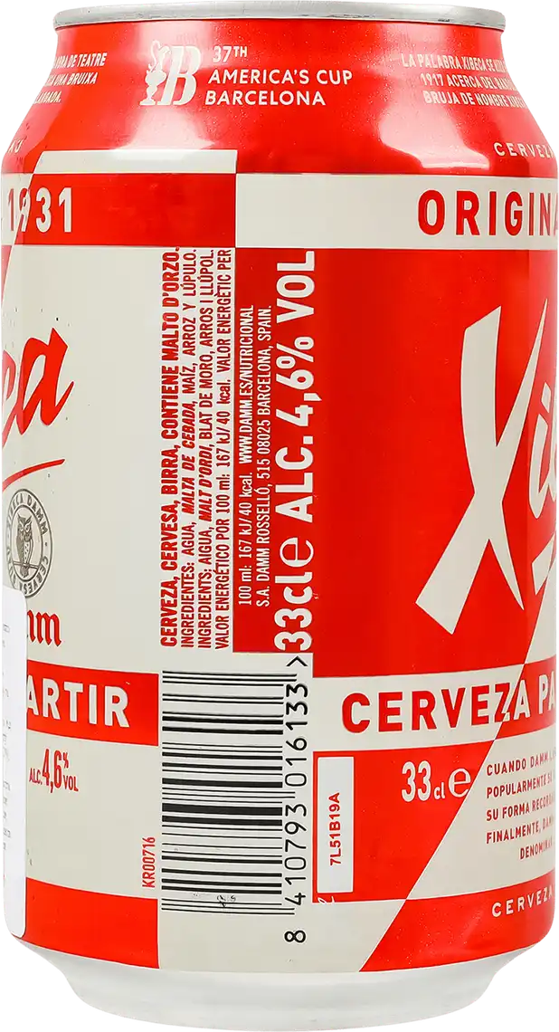 Фото 2 - Пиво Xibeca Damm Cervesa Suau світле фільтроване 4.6% 0.33 л