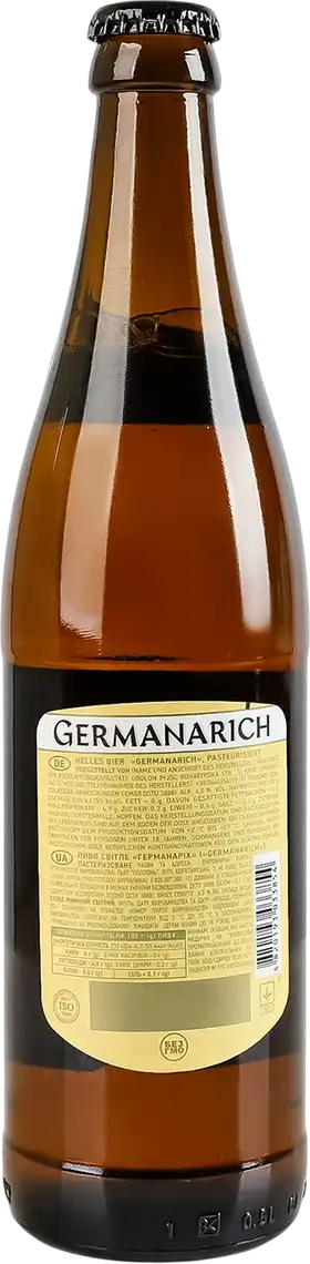 Фото 2 - Пиво Germanarich світле фільтроване 6% 0.5 л