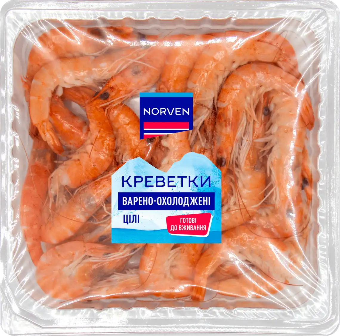 Фото 1 - Креветки Norven варені цілі охолоджені 330 г
