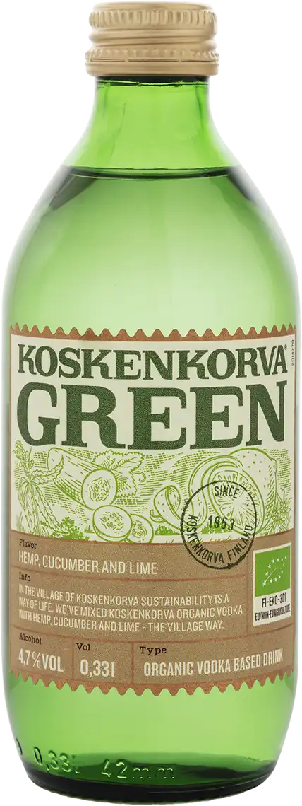 Фото 1 - Напій слабоалкогольний Koskenkorva Green Cucumber Organic 0,33 л 