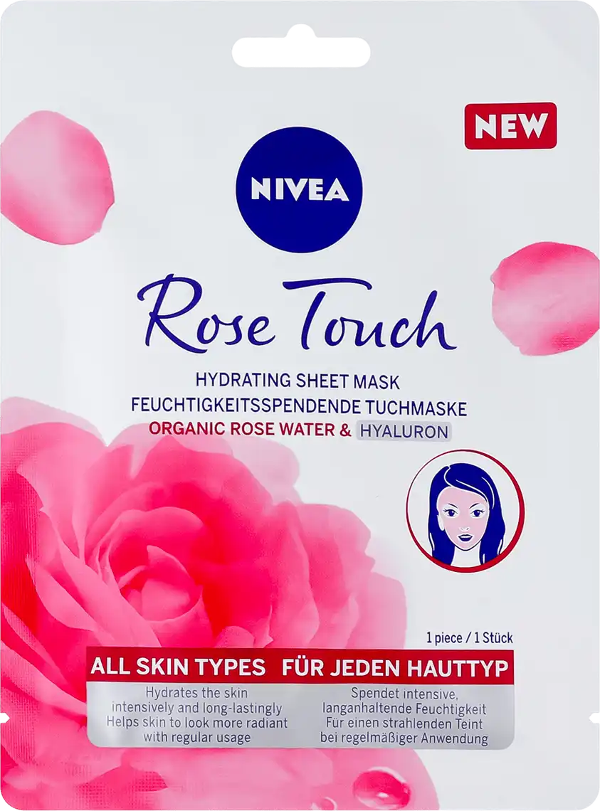 Фото 1 - Маска для обличчя Nivea Organic Rose тканинна гіалуронова 1 шт