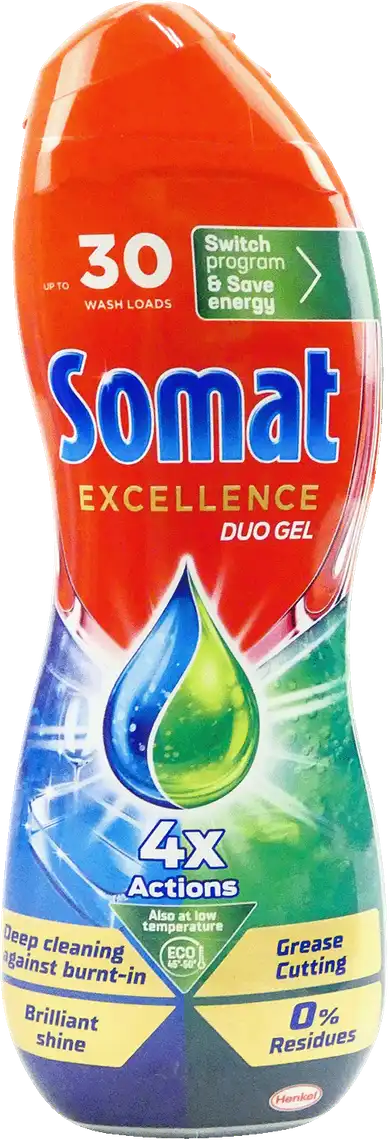 Фото 1 - Гель для миття посуду в посудомийній машині Somat Duo Gel Excellence 540 мл