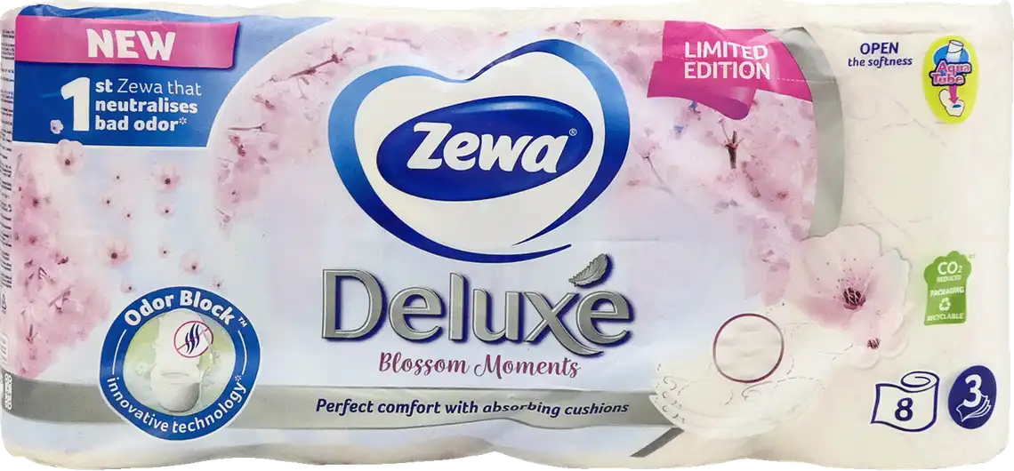 Фото 1 - Туалетний папір Zewa Deluxe білий 3-х шаровий 16 шт.