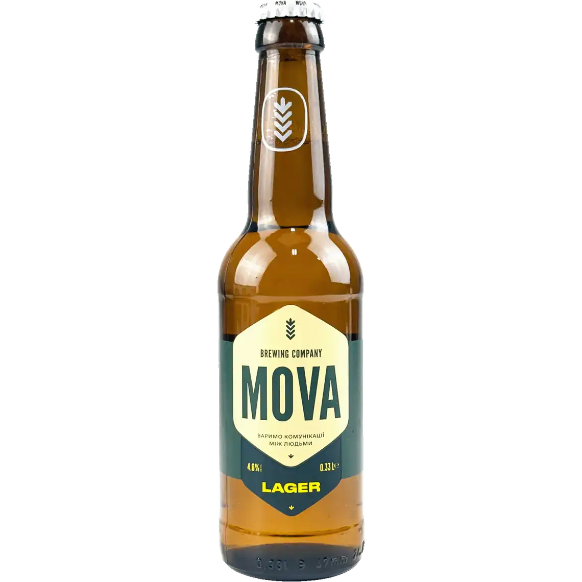 Фото 1 - Пиво Mova Lager світле 4.6% 0.33 л