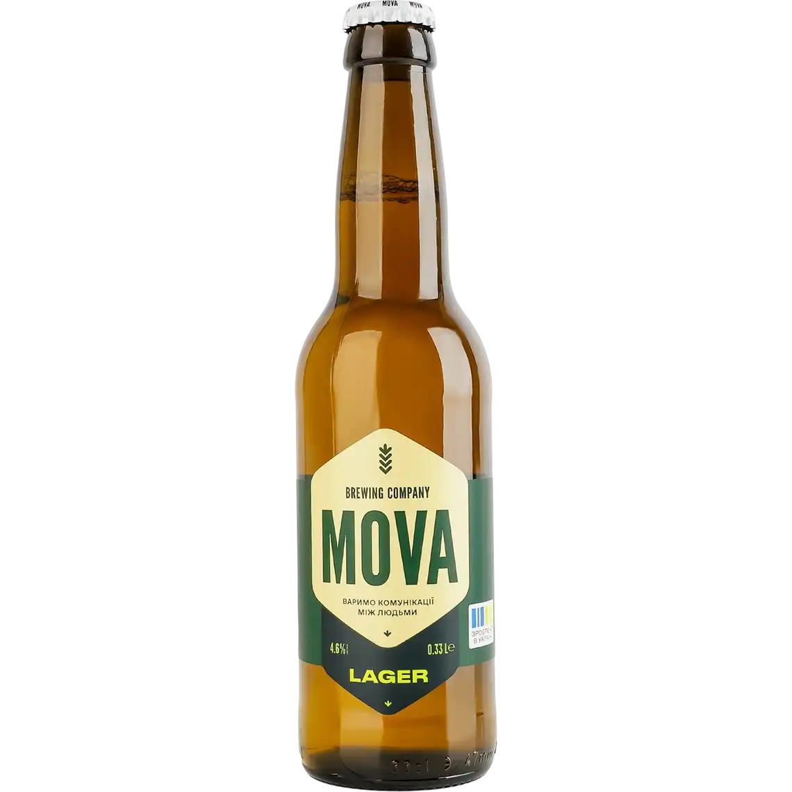 Фото 1 - Пиво Mova Lager світле 4.6% 0.33 л